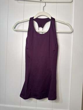 FP Movement by Free People Purple Fitted Workout Tank Top Strappy Back XS